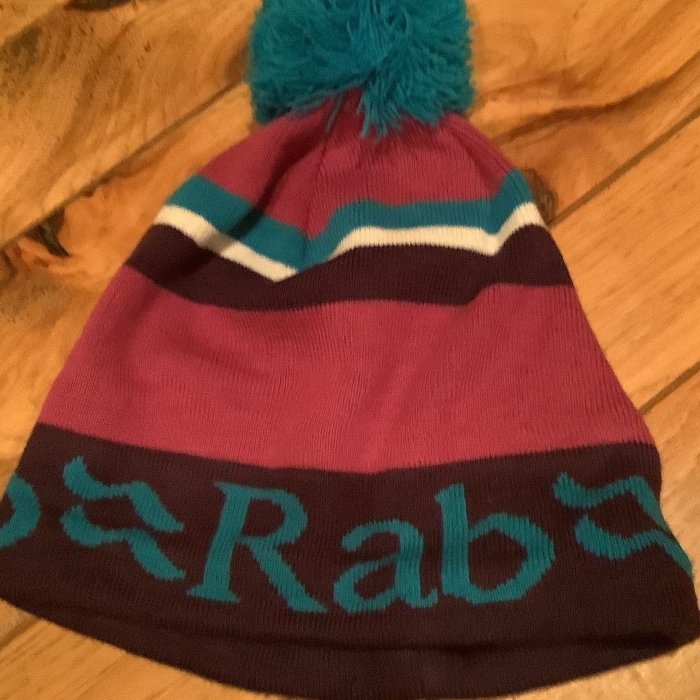 Rab women’s Striped Beanie - Purple and Teal